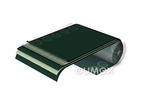 PVC Förderband U21/Z, 2-lagig, 3mm, 500mm, antistatisch, -10°C/+70°C, dunkelgrün, 